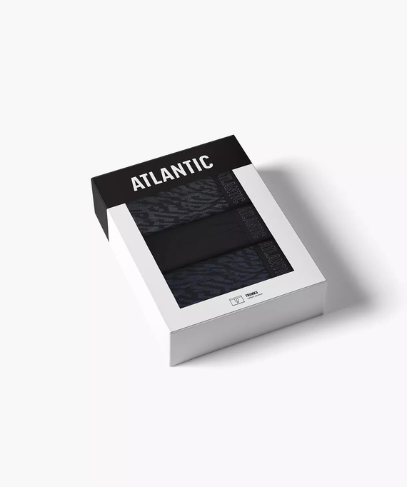 Atlantic 3MH-239 A3 Pánske boxerky 3-pack bavlna grafit čierna indigo