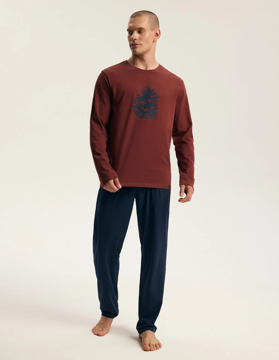 Henderson Core Fall 45494 pánska pyžama 100 % bavlna dlhá maroon