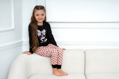 Bonilla Dievčenské pyžamo Italian Fashion - čierne/potlač