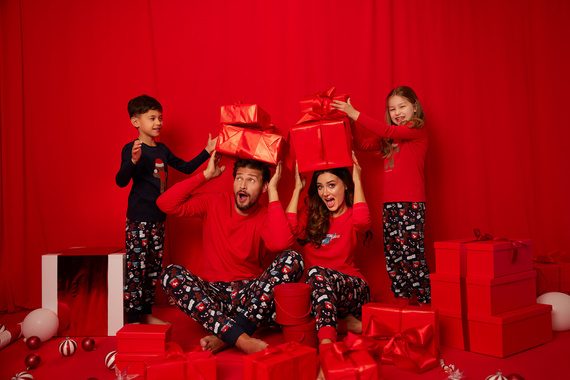 Makala Dámske pyžamo s dlhým rukávom a dlhé nohavice Italian Fashion - červená/potlač