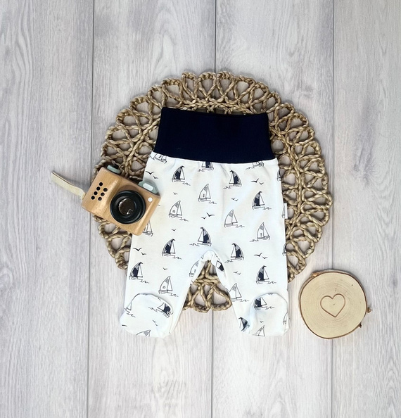 Dojčenské polodupačky Mamatti PD16020 Lode – bavlnené so ťapkami