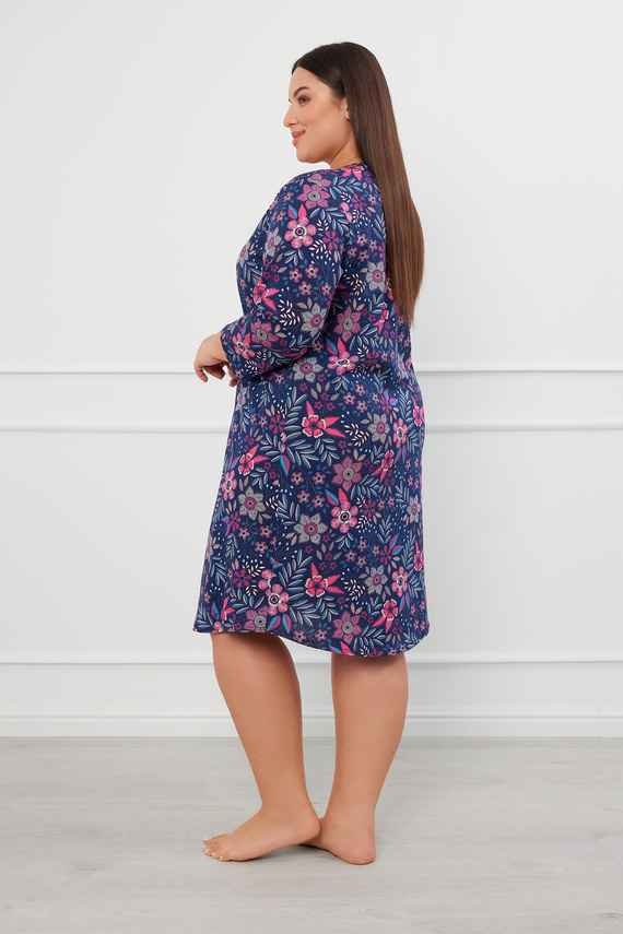 Ľudová nočná košeľa bez gombíkov, 3/4 rukávy Talianska móda - potlač