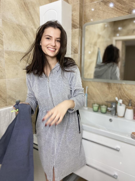 498 Macarena II Dámsky krátky župan Forex - svetlý melír