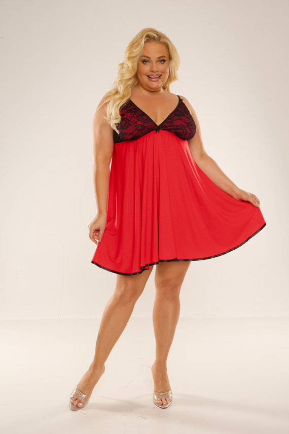 713 Nočná košeľa Cloche Forex - červená