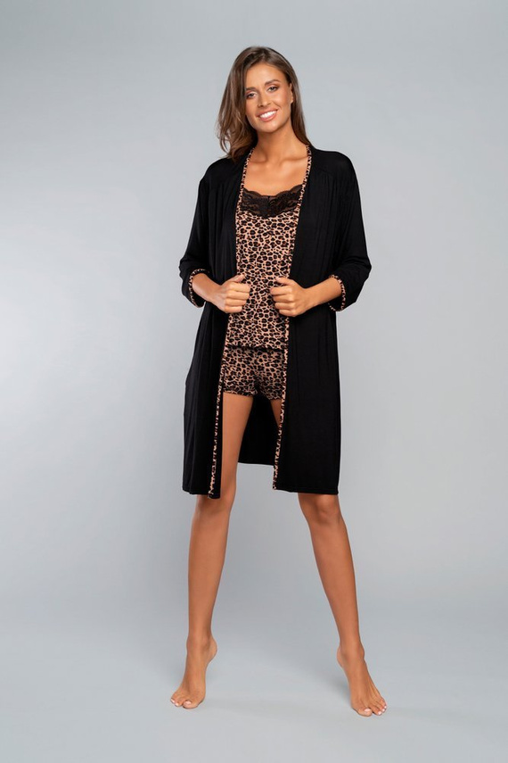 Eila Župan Italian Fashion 3/4 rukáv - leopardia potlač