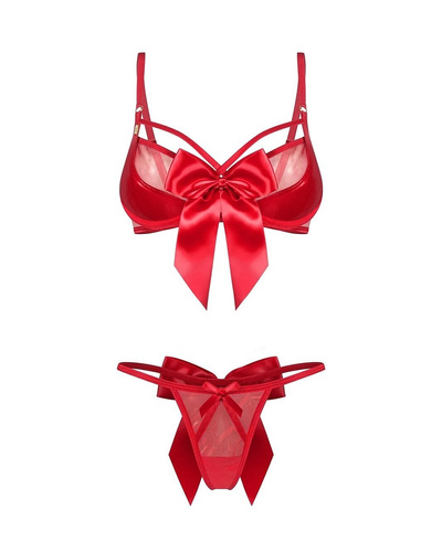 Obsessive Gifty Red 2-dielny červený komplet s kostícami + tangá