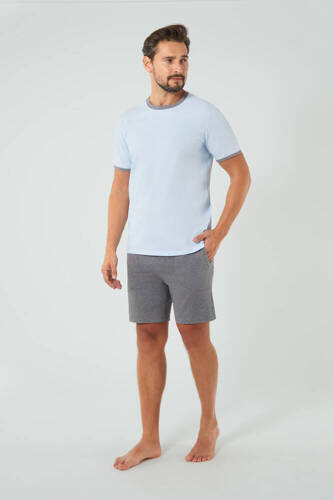 Nikodem Pánske pyžamo s krátkym rukávom, šortky Italian Fashion - modré