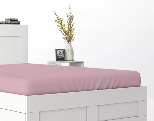Mikrosaténové prestieradlo s gumou Poly Detexpol hladké pastel pink