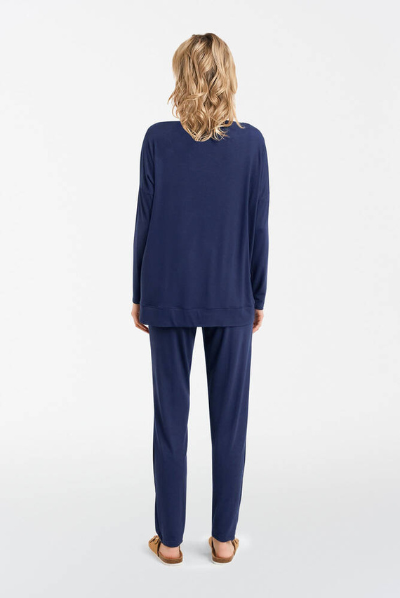 Akord Dámsky set s dlhým rukávom, dlhé nohavice Talianska móda - námornícka modrá