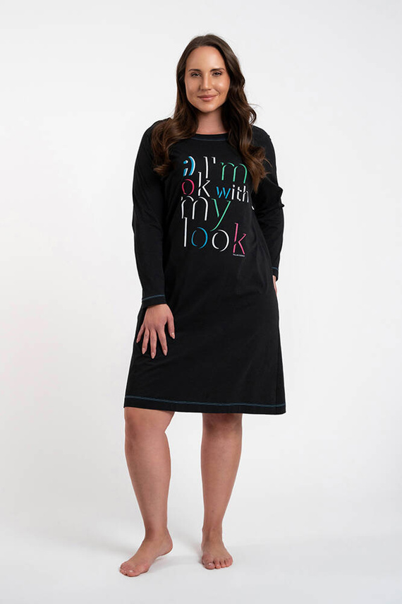 Nočná košeľa Olza Italian Fashion - čierna