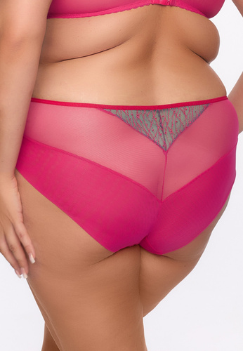 GFP 1294 Cintia Panties Gaia - fuchsiovo-tyrkysová, výšivka, tyl, plný strih