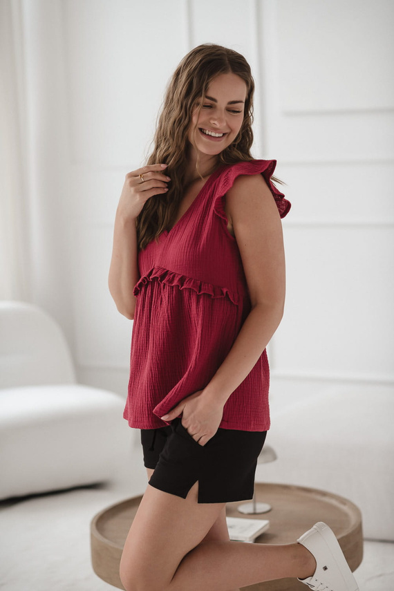 Mliečny motýľ Tehotenská a dojčiaca blúzka - pohodlie a štýl Milk&Love malinová