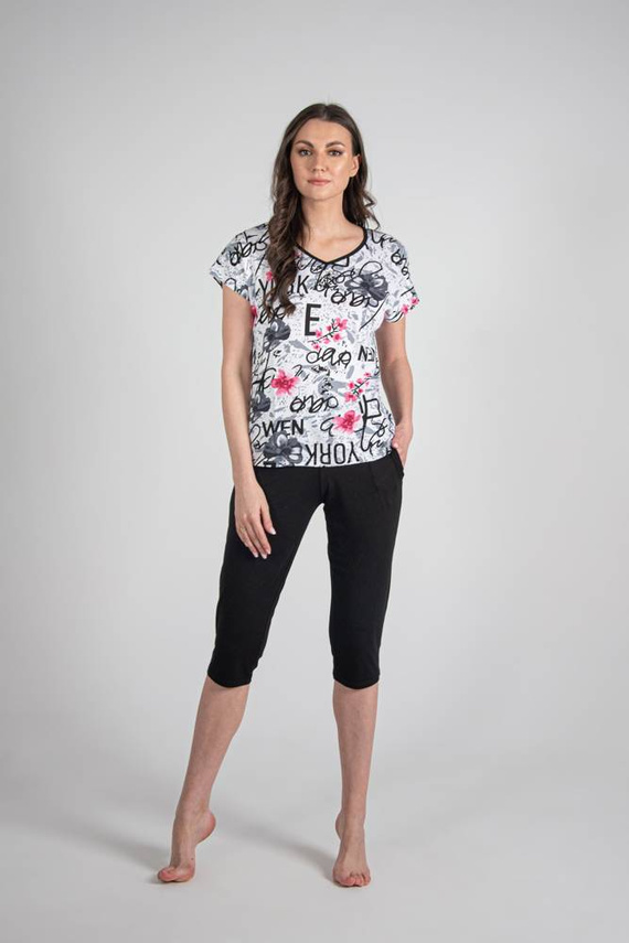 676 Dámske pyžamo s podrážkou Forex - biele