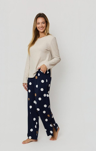 Oceane PW85 Dámske pyžamo Mefemi-viscose, hráškové, s mašľami