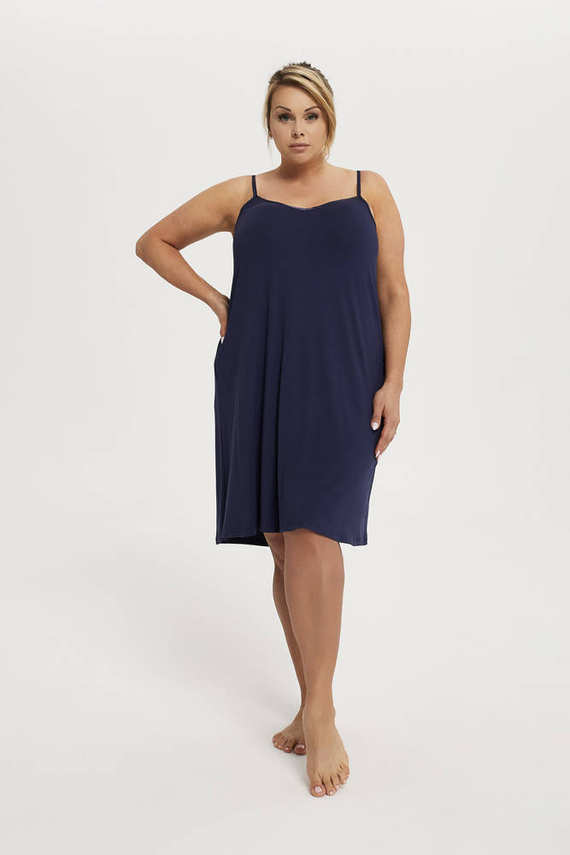 Song Dámska nočná košeľa s úzkymi ramienkami Italian Fashion - tmavomodrá