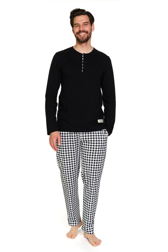 7369 Doctor Nap Pánske bavlnené pyžamo - klasický strih a prirodzené pohodlie na každú noc