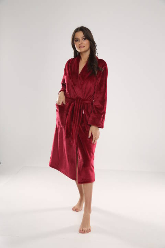 628 Abigail Dlhý dámsky župan Forex - bordový