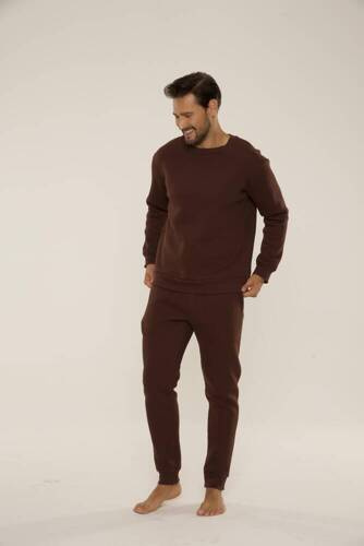 813 Indigo Pánska tepláková súprava De Lafense - čokoládová