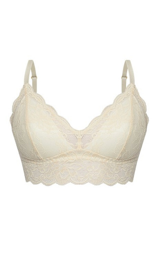 Kaja 02 Mäkká podprsenka s kosticami Mefemi sand - čipka, mäkká, pohodlná, s ozdobnou mašľou