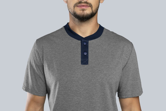 Profit Pánske pyžamo s krátkym rukávom a dlhými nohavicami Italian Fashion -¶r.melange