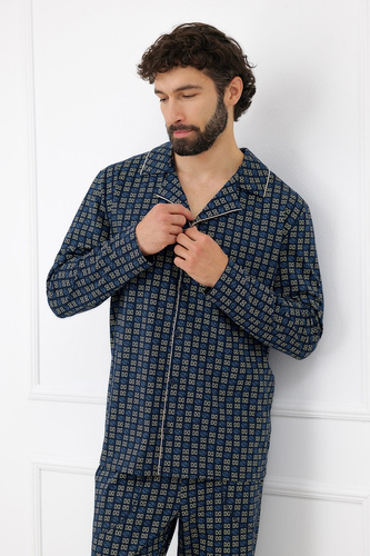 Pánska pyžama Italian Fashion Broken 100 % bavlna dlhá s gombíkmi