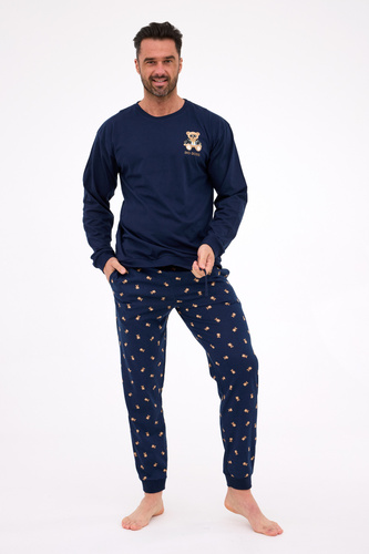 939/300 Big Boss Cornette - pánske pyžamo tmavomodré, bavlna, s potlačou