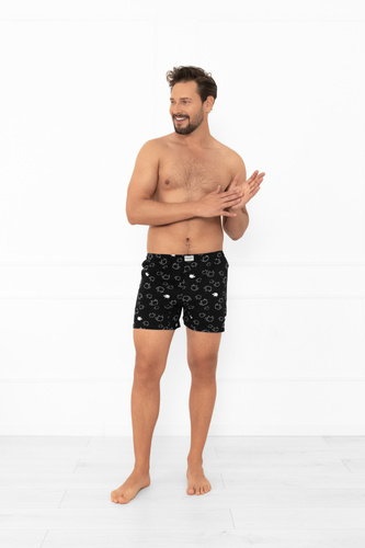 Pánske boxerky Wito - MEGA SOFT bavlna, čierne, z ovčej kože | Italian Fashion