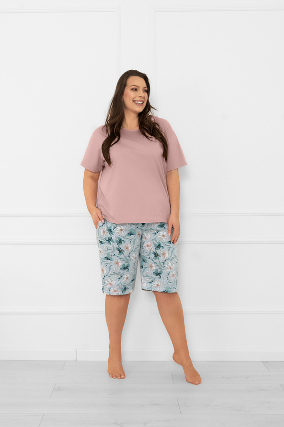Dámske pyžamo Perlis - krátky rukáv, krátke nohavice, bavlna Italian Fashion