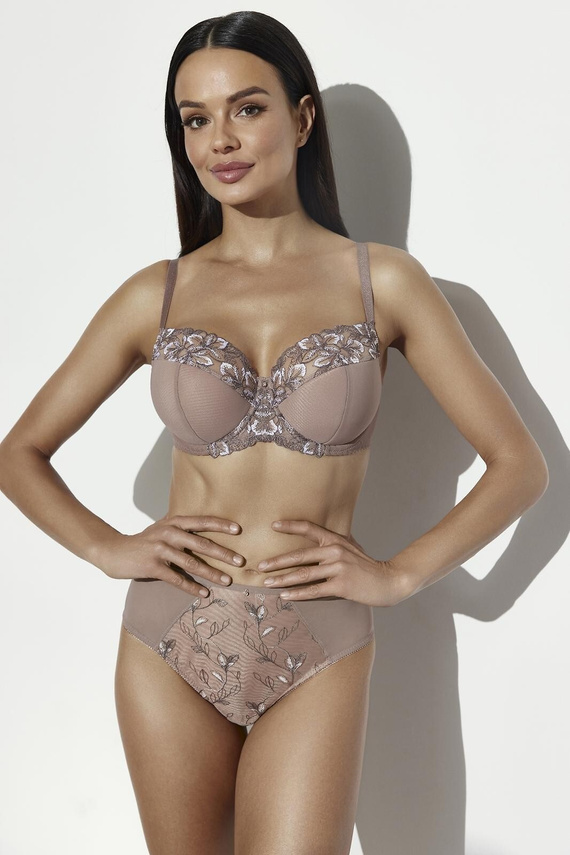 Ava 2273 Mocha Mousse Semi Soft Podprsenka s Kosticami a Výšivkou