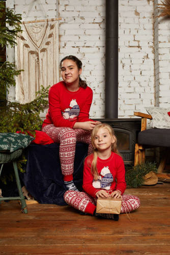 Arktyka Detské pyžamo Italian Fashion - červená/potlač