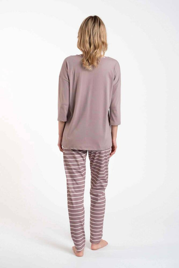 Betty Dámske pyžamo s 3/4 rukávmi a dlhými nohavicami Italian Fashion - cappuccino/print cappuccino