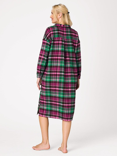 Nočná košeľa Key LND 414 B26 fuksia – flanel 100 % bavlna, gombíky