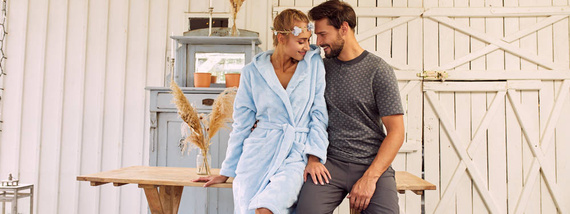 Dámsky župan Misti Italian Fashion - modrý