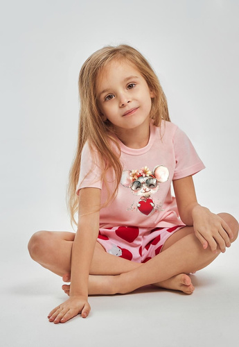 Taro 3559 Mika ružové dievčenské pyžamo 100% bavlna