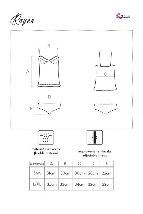 Rayen LC 90020 Dámsky dvojdielny set LivCo Corsetti Fashion