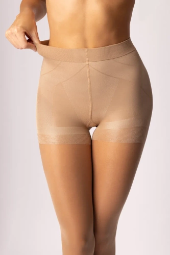 Push up Dámske pančuchové nohavice 15 DEN | Modeling, Transparentné, Back lift effect Mona beige