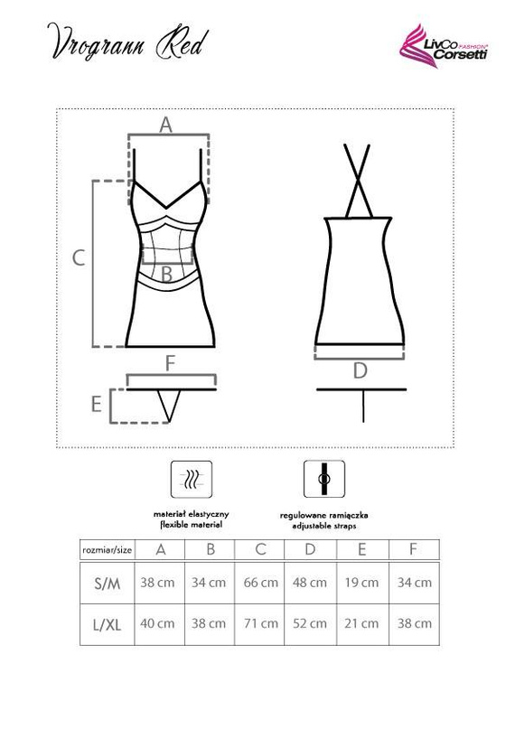 Vrogrann Červená košieľka a tangá LivCo Corsetti Fashion