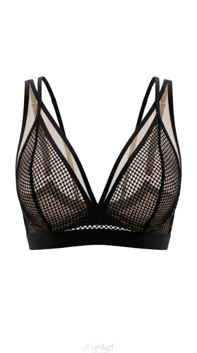 Biustonosz soft Edith Unikat čierny transparentný sieťkový bralette