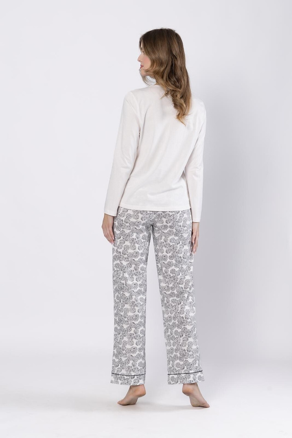 Baśka 1698 Leveza pyžamo čierne - klasické, dvojdielne, pohodlné