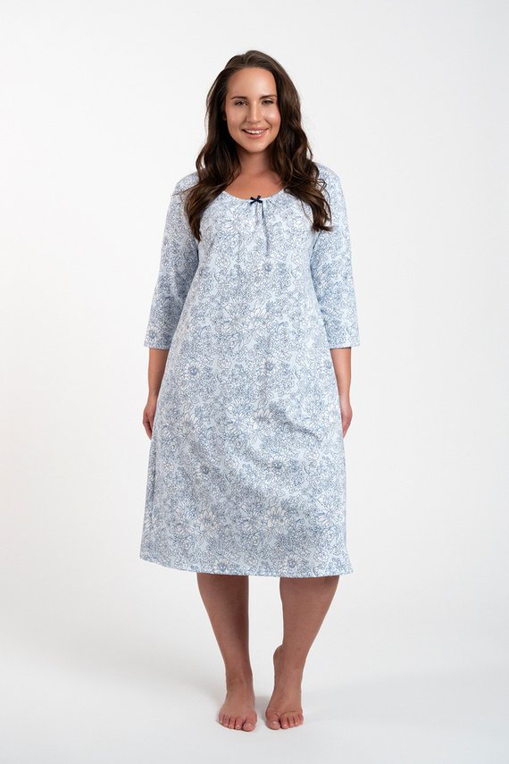 Nočná košeľa Antonia Talianska móda - modrá potlač