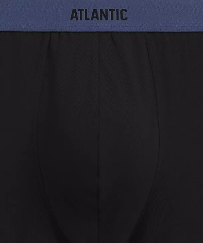 Pánske boxerky Atlantic 3MH-0177 A3 3-pak čierne-denim – bavlnené, dlhá nohavica
