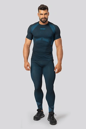 Brubeck Breeze 2.0 pánske termo tričko Nilit Breeze krátky rukáv Black/Blue