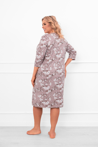 Dámska nočná košeľa Oshima z bavlny s 3/4 rukávmi a kvetinovým vzorom Talianska móda