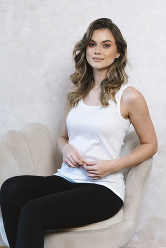 Debi Dámske tričko so širokými ramienkami Italian Fashion - biele