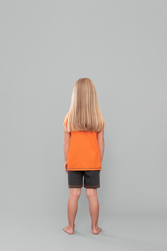 Blond dievčenské pyžamo Italian Fashion - oranžová/tmavý melanž
