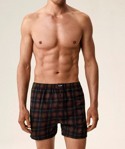 Pánske bavlnené boxerky 2GMB-013 Atlantická zeleno-modrá farba v balení po 2 kusoch