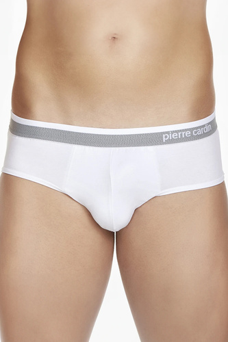 PCU 402 Pierre Cardin white - pánske klasické bavlnené nohavičky, pohodlné na každodenné nosenie