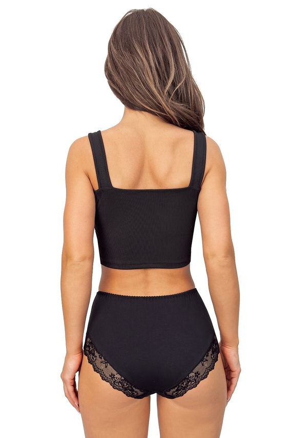 Nohavičky 238 Donna black - bavlnené dámske nohavičky s čipkovanými vsadkami