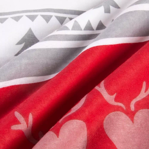 31516/1 Vianočné flanelové posteľné prádlo Flanelove Darymex sivá červená - sada 100% bavlna, teplá a mäkká