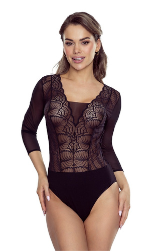 Dámske body Eldar Gertruda čierne - elegantná viskóza a čipka